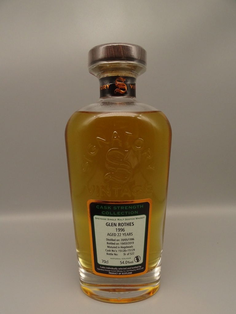 Glenrothes 1996/2019 22yo 2 Bourbon Hogsheads 15128 + 15129 54,0% Cask Strength